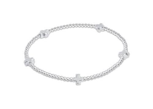 Enewton: Signature Cross Sterling Small Pattern Bead Bracelet