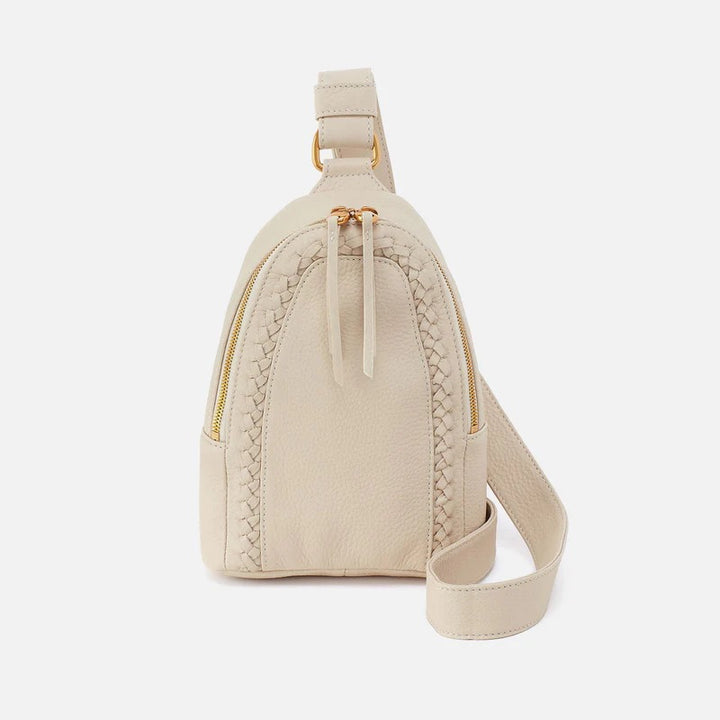 Hobo: Fern Embroidered Sling Bag in Birch