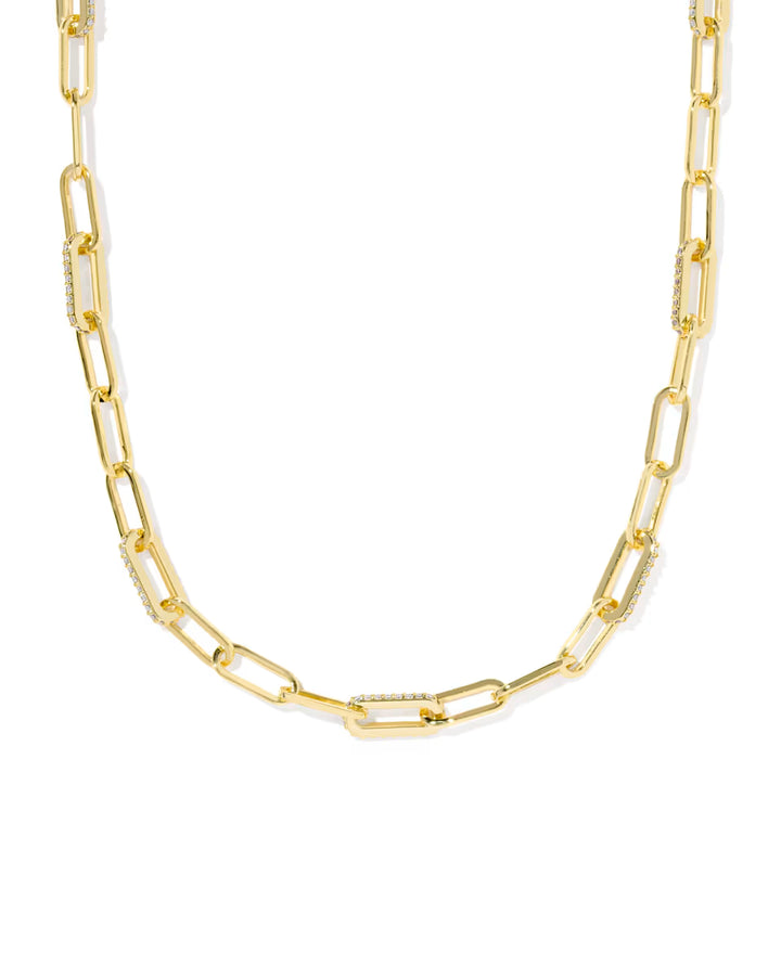 Kendra Scott: Bella Chain Necklace in Gold Metal White