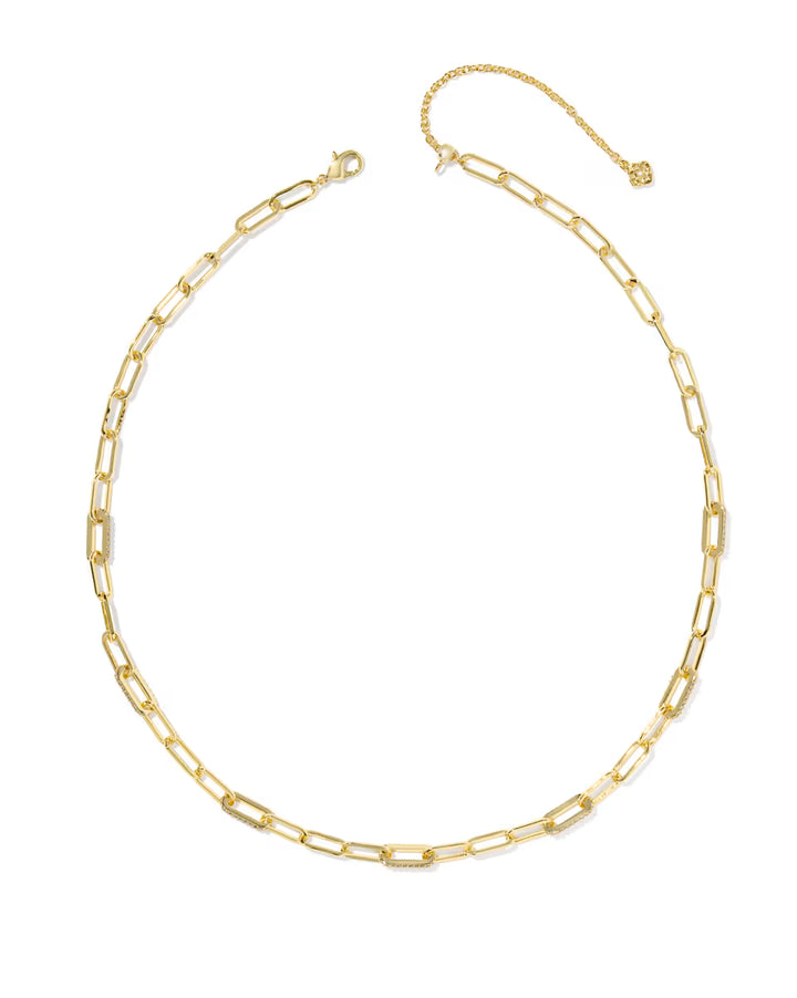 Kendra Scott: Bella Chain Necklace in Gold Metal White