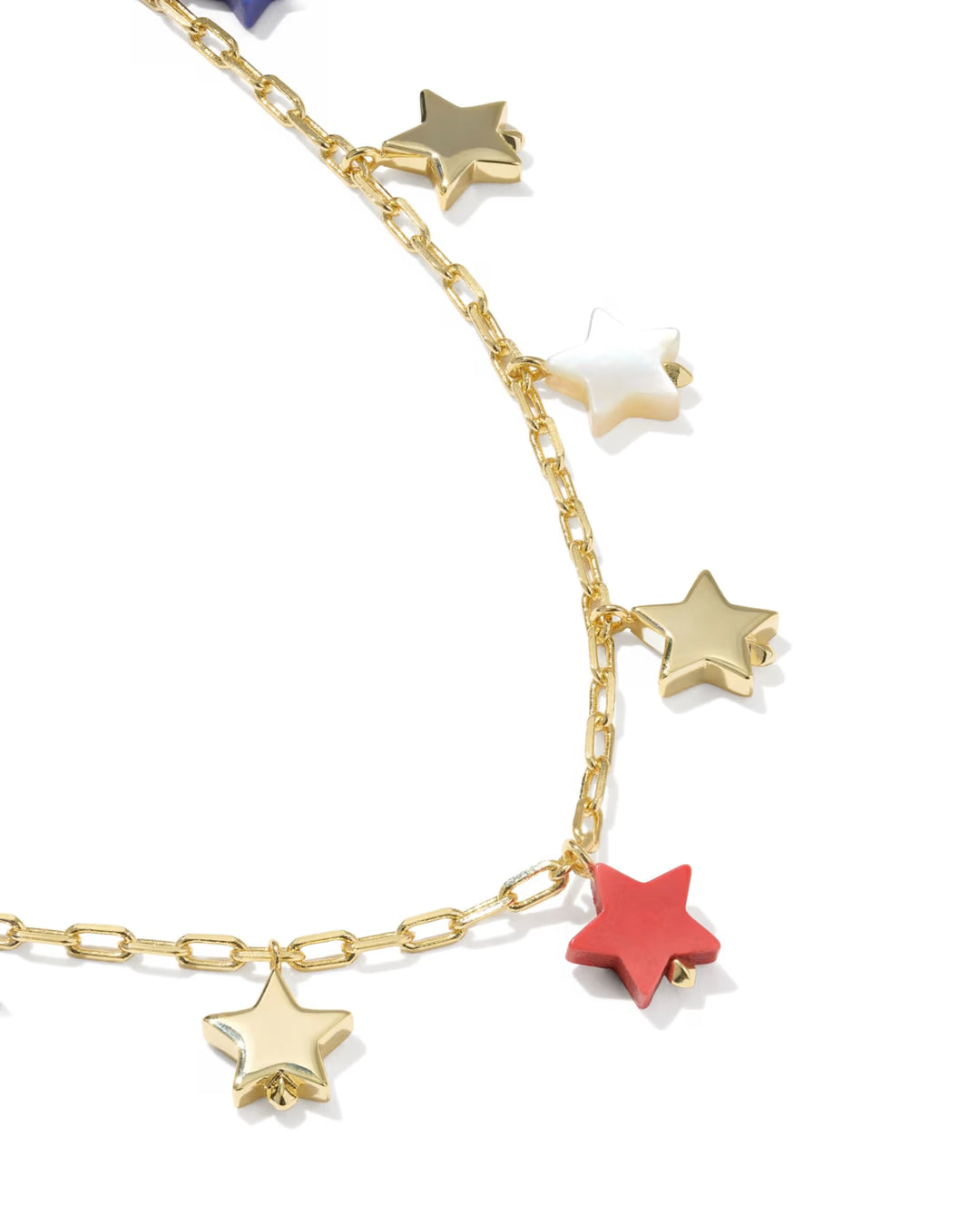 Kendra Scott: Camila Strand Necklace in Gold Red White Blue Mix