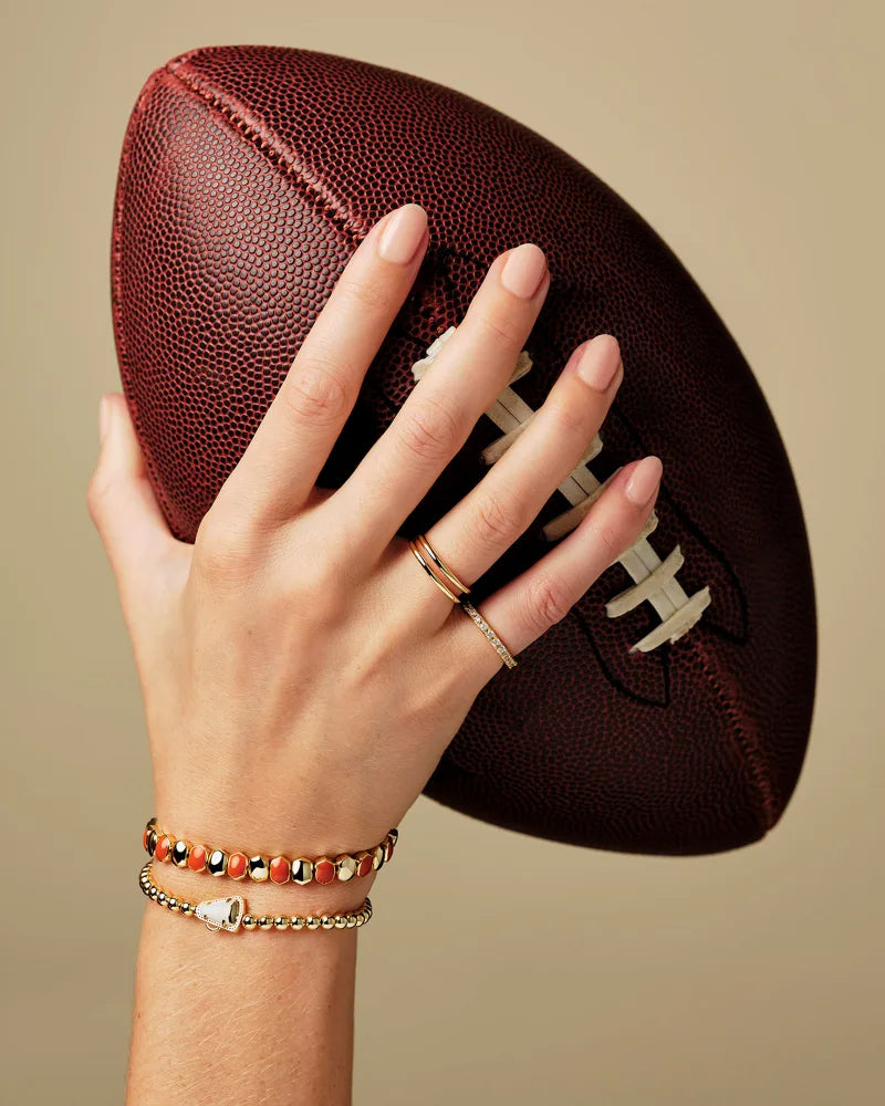 Kendra Scott: Cheer Stretch Bracelet in White Mother Of Pearl in Gold
