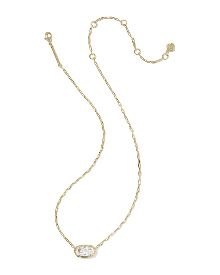 Kendra Scott: Elisa Luxe Short Pendant Necklace in Gold White (9608890997) - The Vogue Boutique