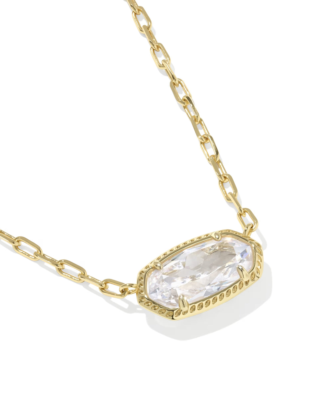 Kendra Scott: Elisa Luxe Short Pendant Necklace in Gold White (9608890997) - The Vogue Boutique