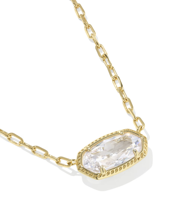 Kendra Scott: Elisa Luxe Short Pendant Necklace in Gold White (9608890997) - The Vogue Boutique