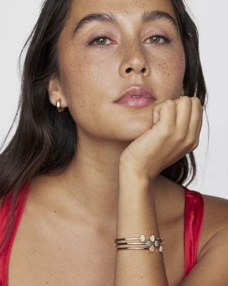 Kendra Scott: Emilie Cuff Bracelet in Silver Platinum Drusy