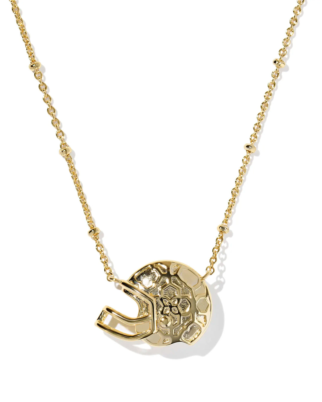 Kendra Scott: Football Helmet Short Pendant Necklace in Gold Ivory Mop