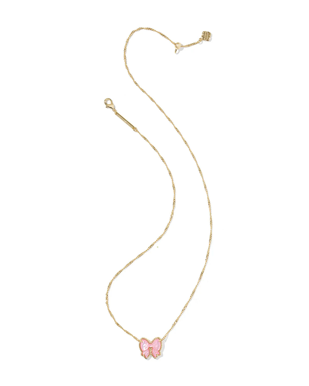 Kendra Scott: Haley Bow Short Pendant Necklace in Gold Blush Ivory MOP