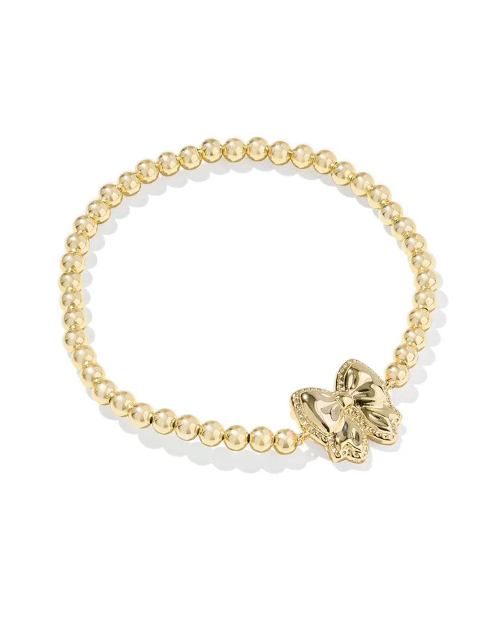 Kendra Scott: Haley Bow Stretch Bracelet in Gold Ivory Mother Of Pearl