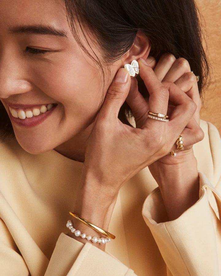 Kendra Scott: Haley Bow Earring in Gold Ivory