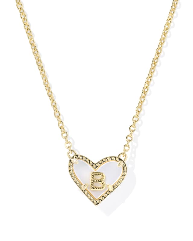 Kendra Scott: Heart Letter B Short Pendant Necklace