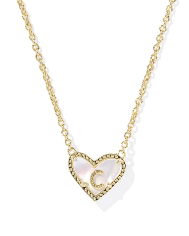 Kendra Scott: Heart Letter C Short Pendant Necklace