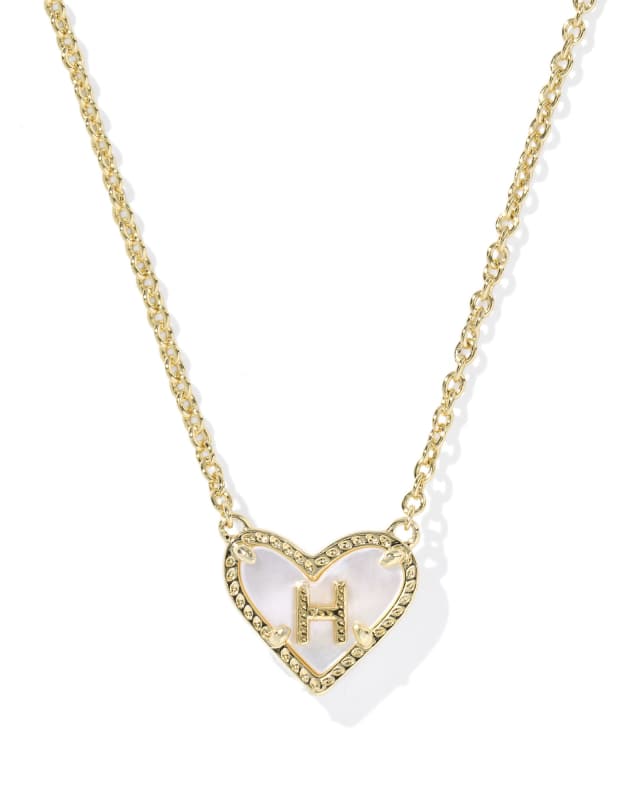Kendra Scott: Heart Letter H Short Pendant Necklace