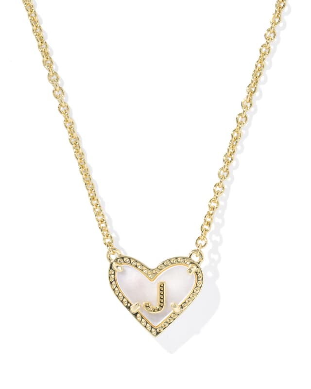 Kendra Scott: Heart Letter J Short Pendant Necklace
