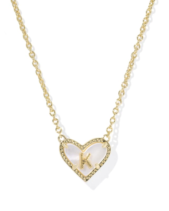 Kendra Scott: Heart Letter K Short Pendant Necklace