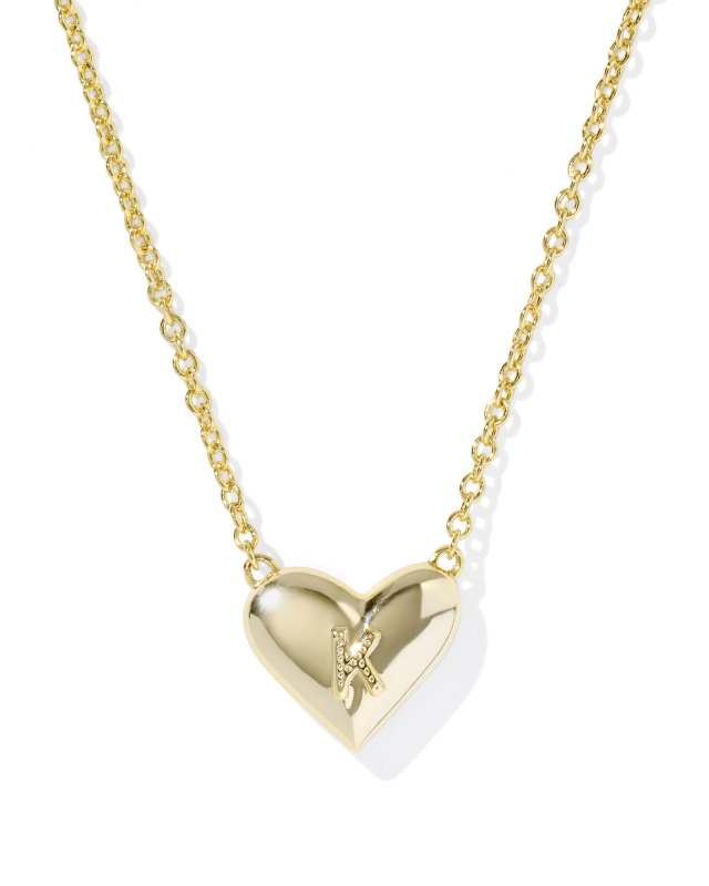 Kendra Scott: Heart Letter K Short Pendant Necklace