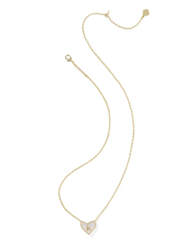 Kendra Scott: Heart Letter K Short Pendant Necklace