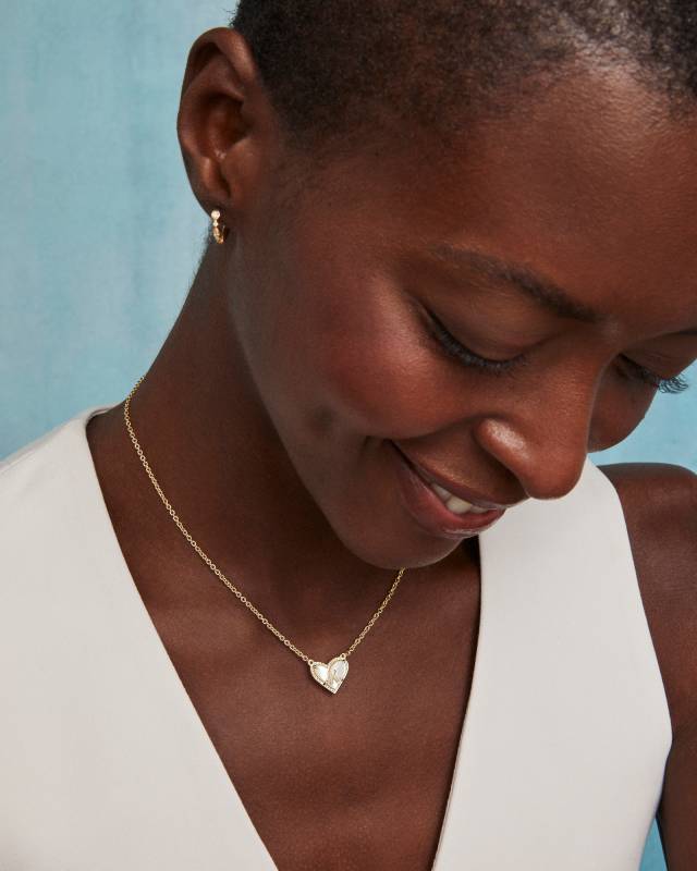 Kendra Scott: Heart Letter K Short Pendant Necklace