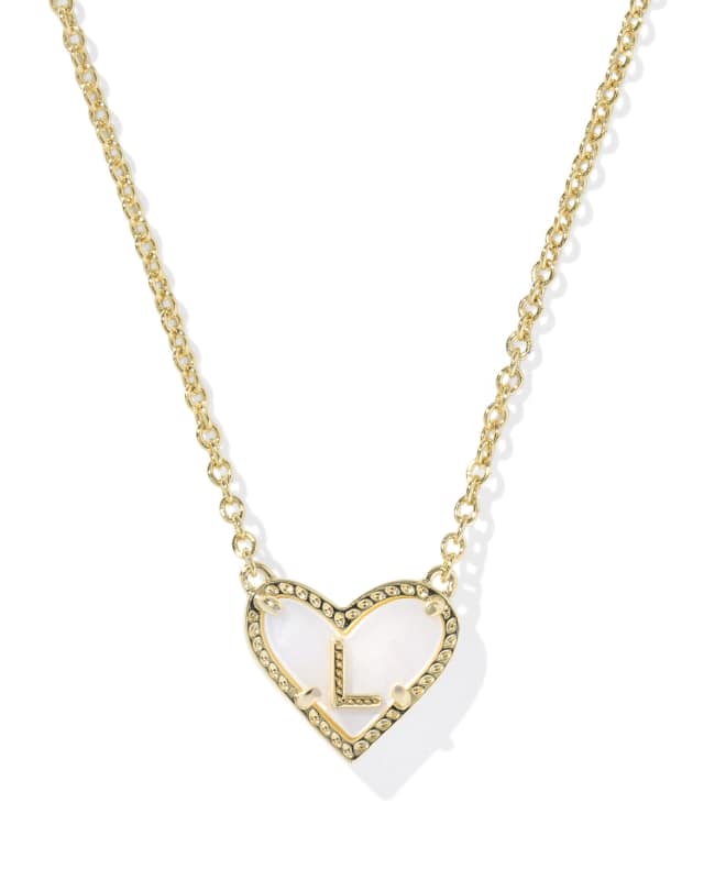 Kendra Scott: Heart Letter L Short Pendant Necklace