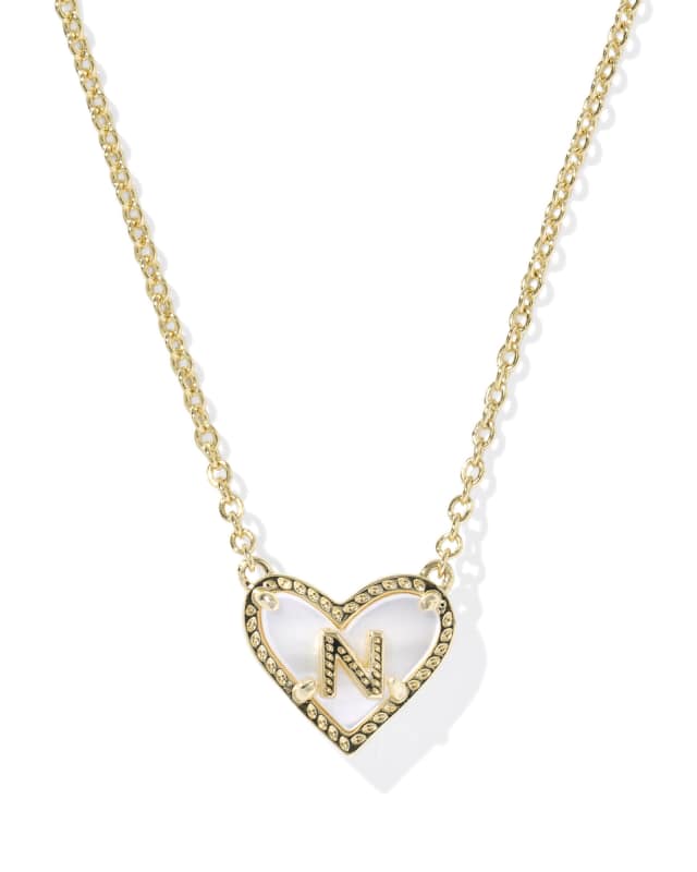 Kendra Scott: Heart Letter N Short Pendant Necklace
