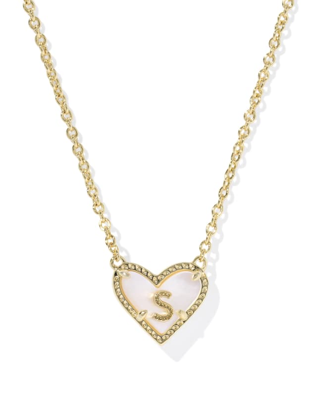 Kendra Scott: Heart Letter S Short Pendant Necklace