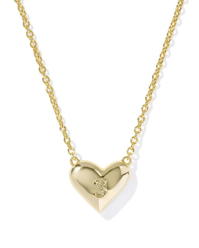 Kendra Scott: Heart Letter S Short Pendant Necklace