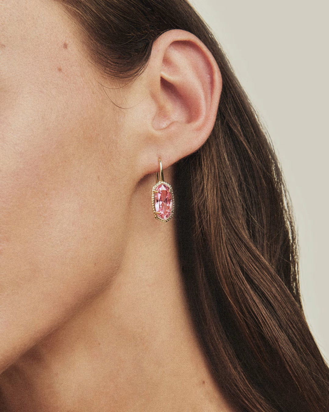 Kendra Scott: Lee Luxe Drop Earrings in Gold Light Pink (9608890673)