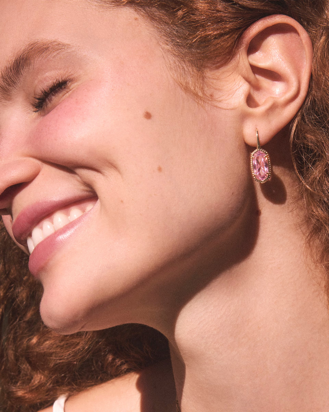 Kendra Scott: Lee Luxe Drop Earrings in Gold Light Pink (9608890673)