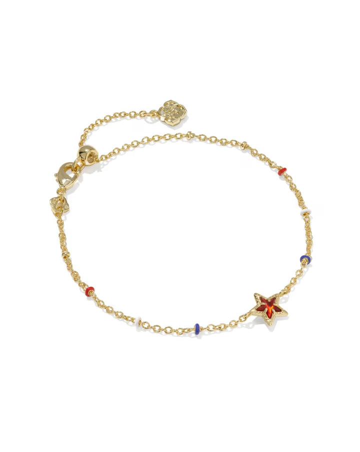 Kendra Scott: Mini Cassidy Delicate Chain Bracelet in Gold Red Illusion
