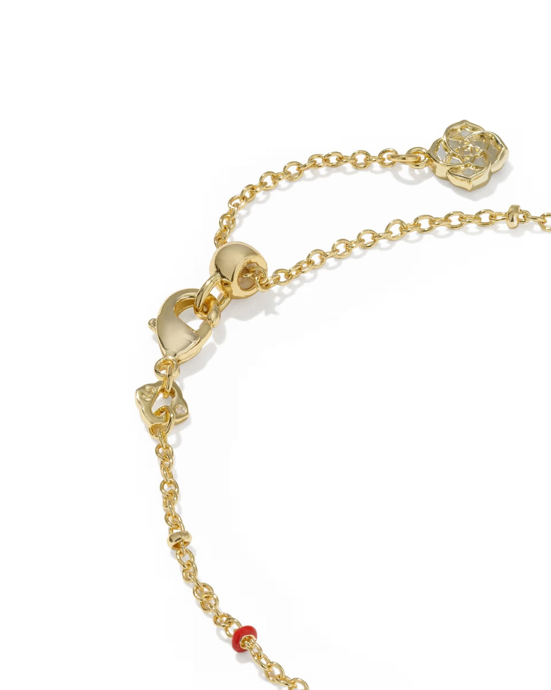 Kendra Scott: Mini Cassidy Delicate Chain Bracelet in Gold Red Illusion