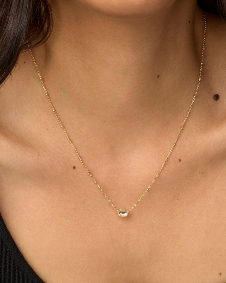 Kendra Scott: Mini Elisa Satellite Necklace in Gold Dichroic Glass - The Vogue Boutique