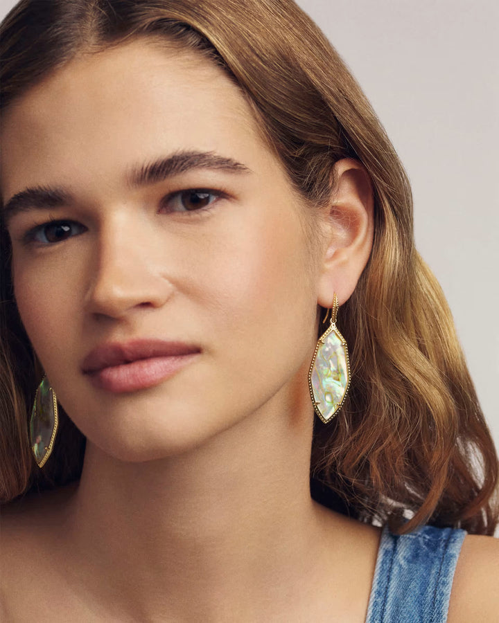 Kendra Scott: Ophelia Drop Earrings in Gold Iridescent Abalone