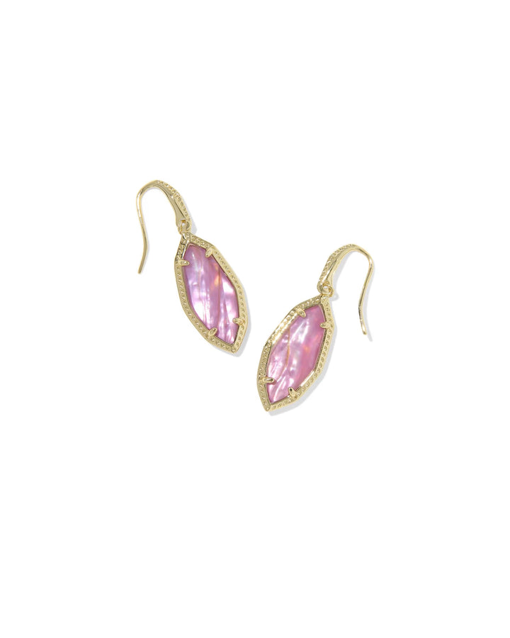 Kendra Scott: Ophelia Small Drop Earrings in Gold Light Mauve Illusion