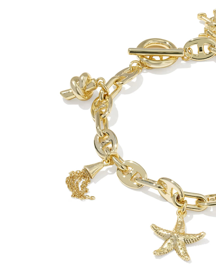 Kendra Scott: Parker Charm Bracelet in Gold Freshwater Cultured Pearl