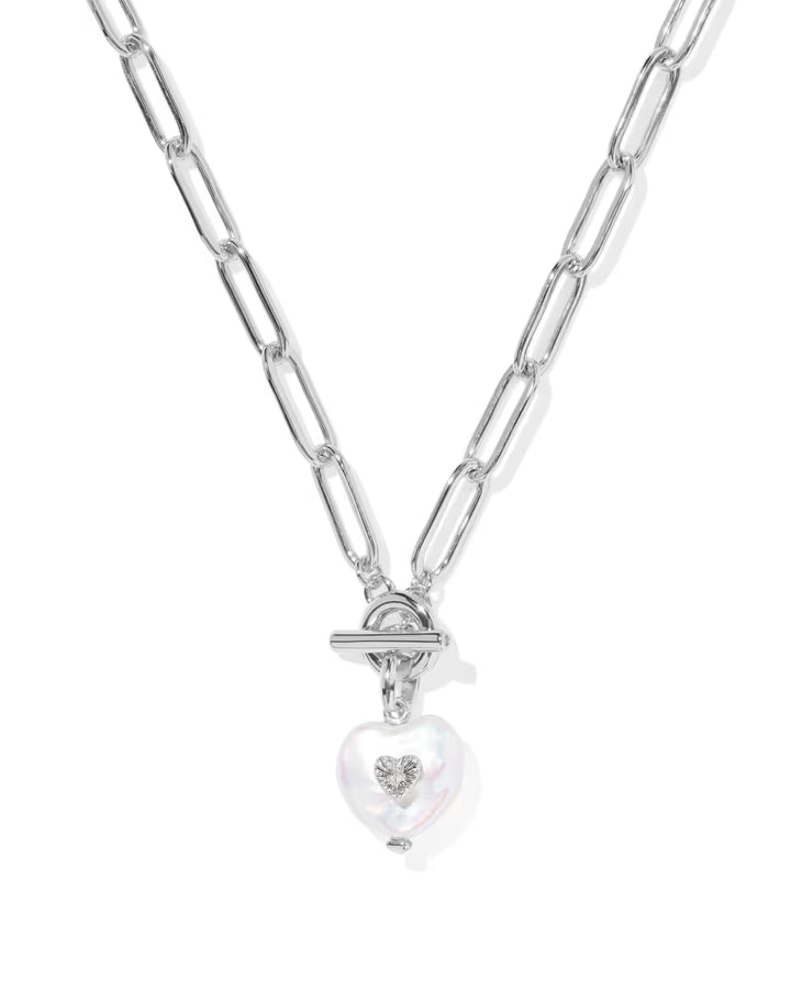 Kendra Scott: Sasha Heart Short Pendant Necklace in Silver