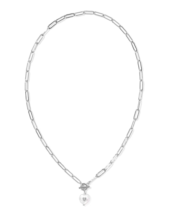 Kendra Scott: Sasha Heart Short Pendant Necklace in Silver