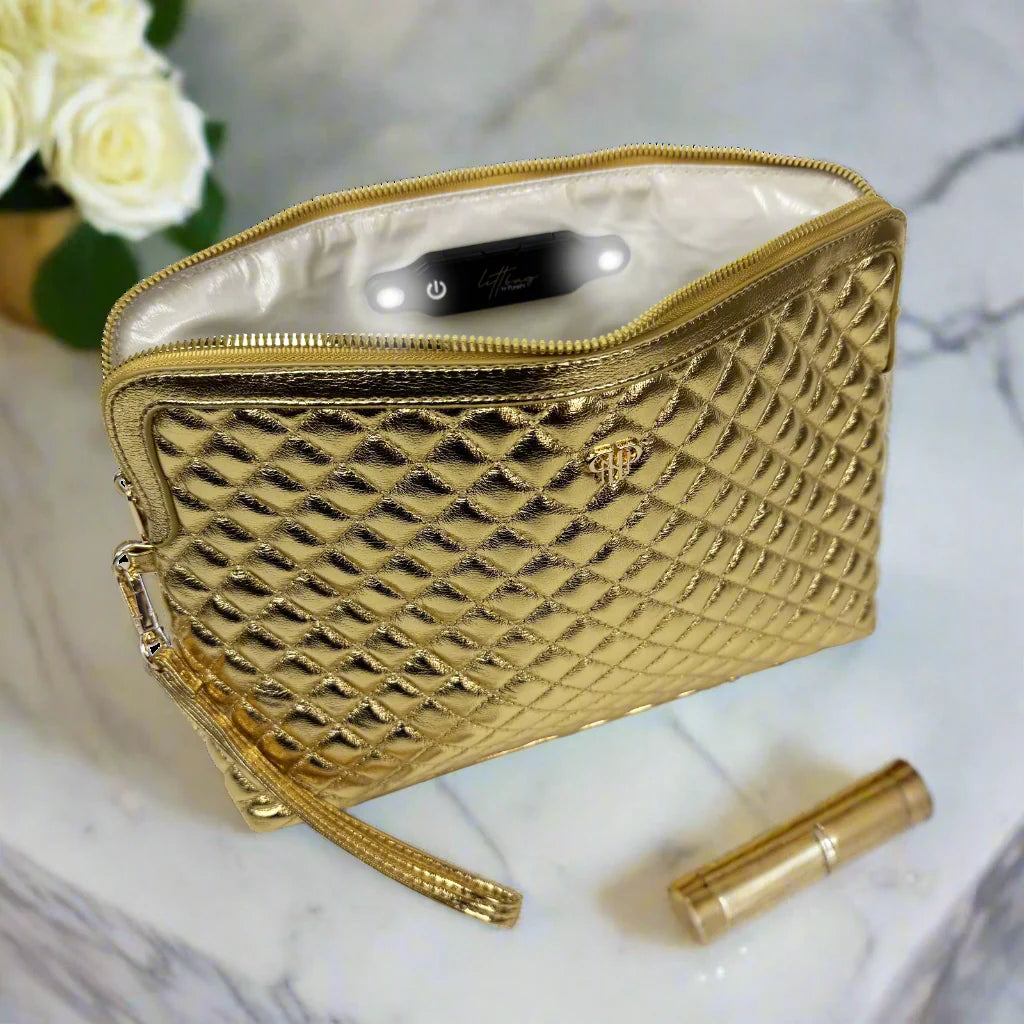 PurseN: Wristlet Makeup Case in Gold