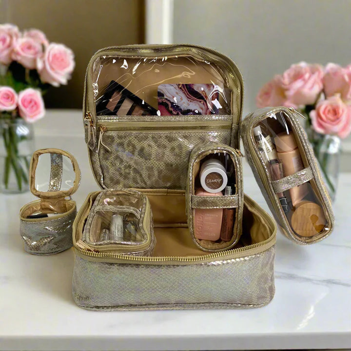 PurseN: Getaway Jewelry Case In Glimmer Leopard