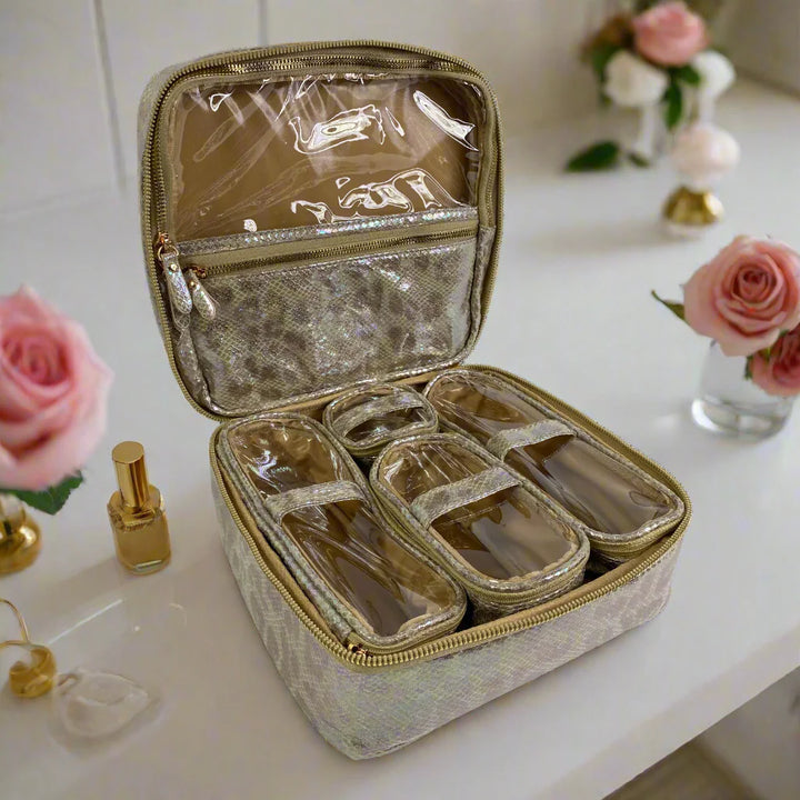PurseN: Getaway Jewelry Case In Glimmer Leopard