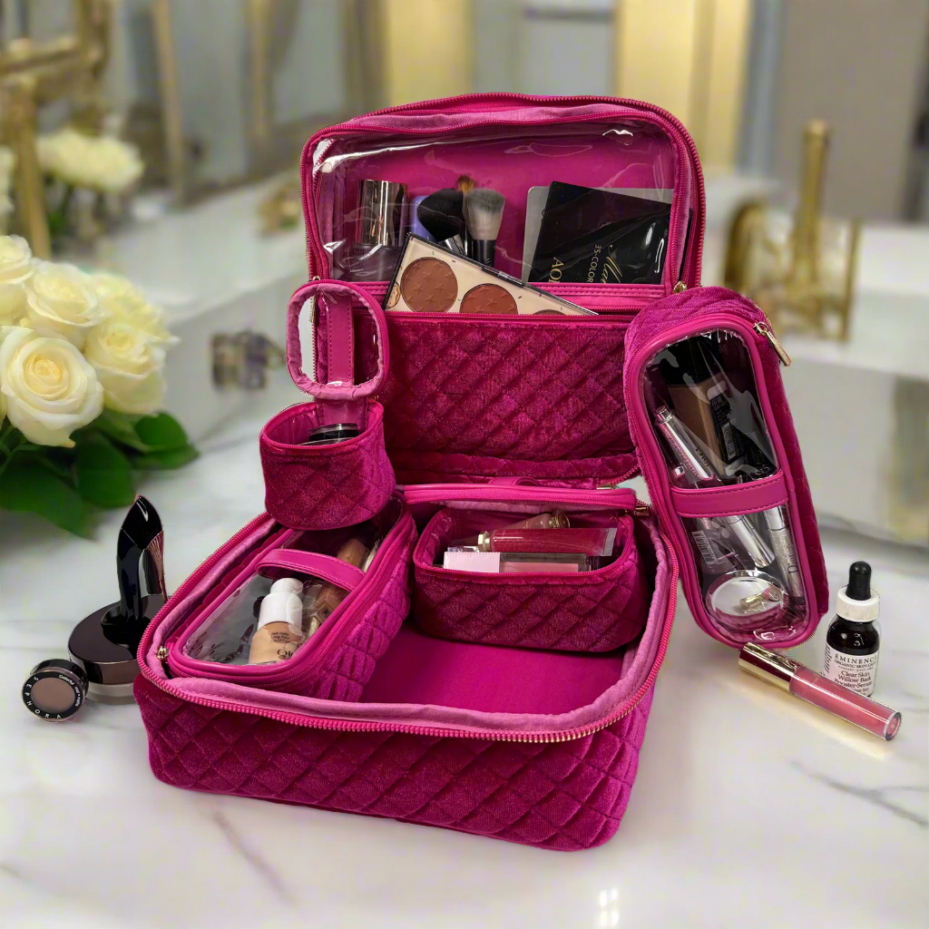PurseN: Mini Diva Case in Fuchsia Velvet (MDCFV08) - The Vogue Boutique