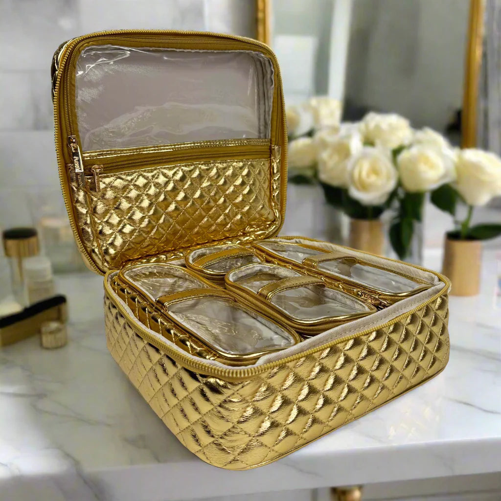 PurseN: Mini Diva Makeup Case in Gold