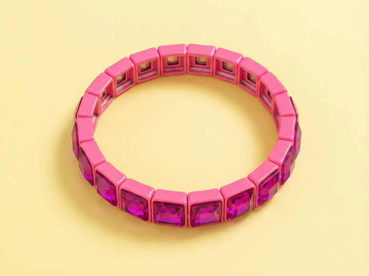 Taylor Elliott: Libby Square Pink Bracelet (B-72)