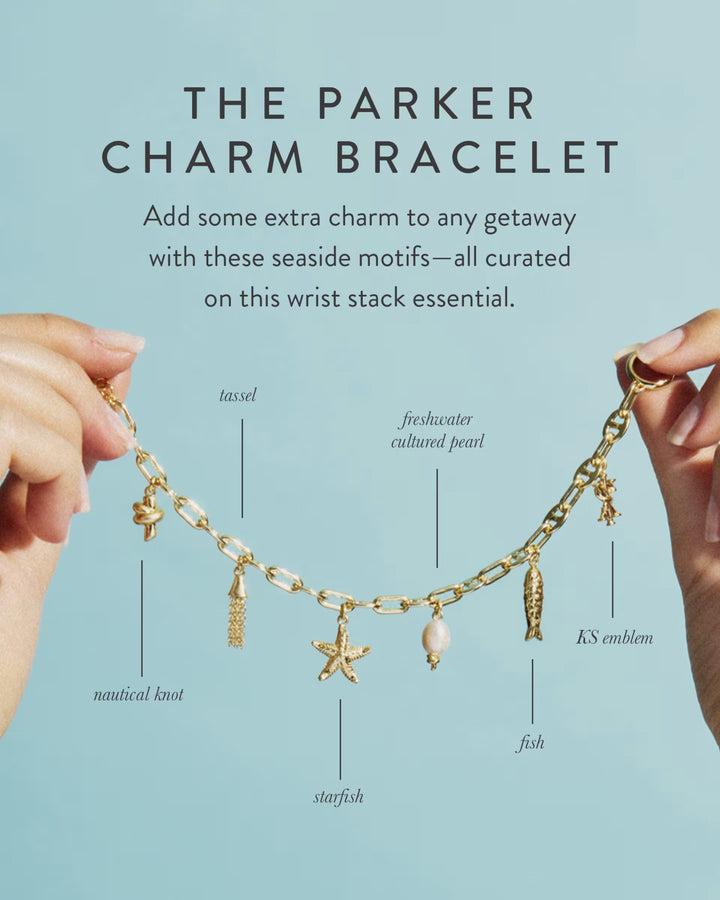 Kendra Scott: Parker Charm Bracelet in Gold Freshwater Cultured Pearl