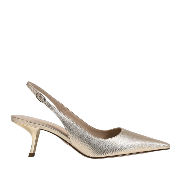Sam Edelman Bianka Sling pointed toe pump in gold metallic finish
