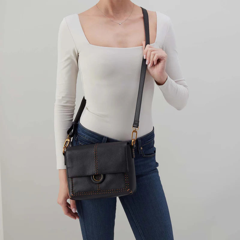 Hobo: Austin Flap Crossbody in Black
