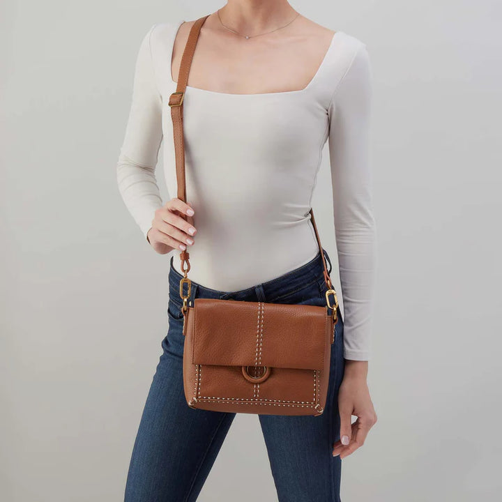 Hobo: Austin Flap Crossbody in Warm Honey