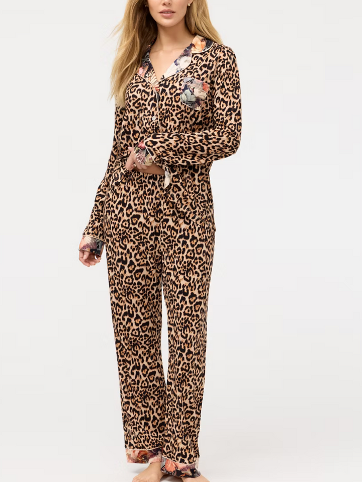 Johnny Was: The Carly PJ Set in Leopard Teyros