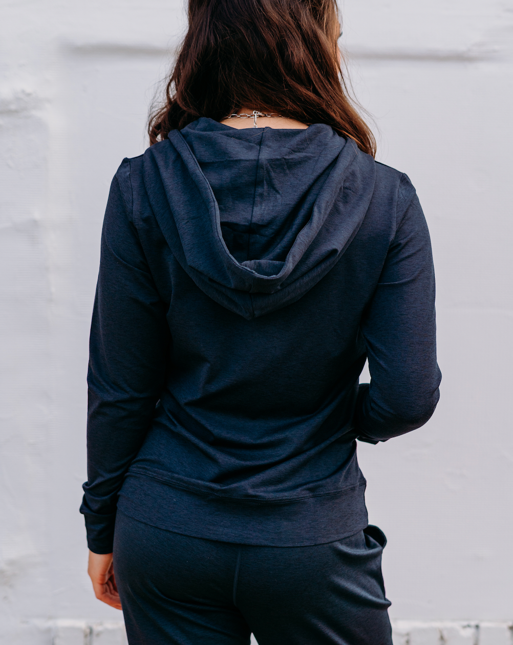 Glyder: On the Go Black Marble Zip Up Hoodie With grey and Black Strings
