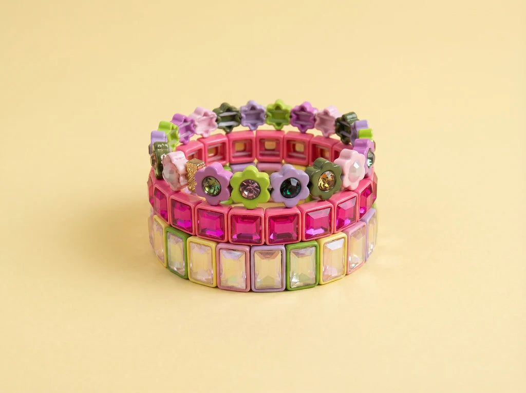 Taylor Elliott: Libby Square Pink Bracelet (B-72)