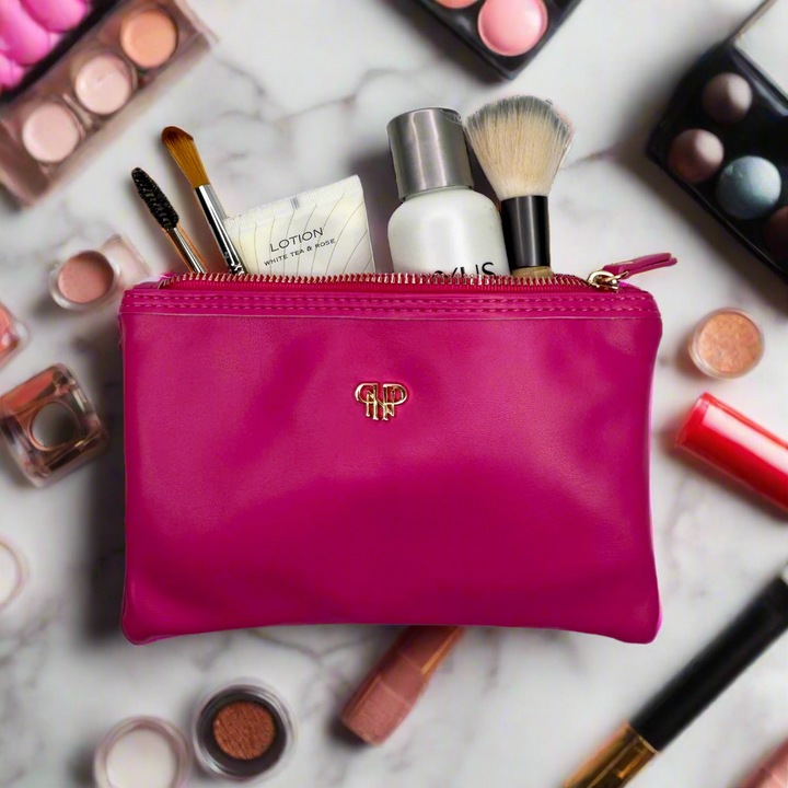 PurseN: Toiletry Case in Fuchsia Velvet (H1987FV) - The Vogue Boutique